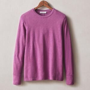 American Giant Women's Premium Slub Long Sleeve Crew Tee Beauty Berry Small NWOT